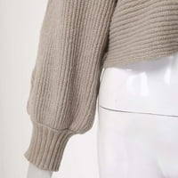 Simu ženski jesen casual trendi džemper ženski ovratnik čvrsti pleteni džemper pleteni džemper ovratnik