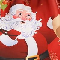 JASTVH Ženska božićna grafika Midi kratki rukav klizački haljina
