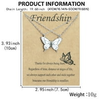 Privjesci sa niskim prorofilnim ogrlicama za žene djevojke Leptir, lanac ogrlice, prijateljska karta,