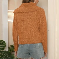 Dukseri pulover za žene Zimska jeseni nepravilni veliki lapeli debeli bazi čvrsti casual vrhovi pleteni