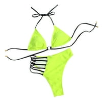 Ženski bikini kupaći kostim leopard ili čvrsta printska odjeća za plažu za odvajanje od zavaravanje