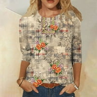 Gotyou ženski vrhovi casual tunika kratkih rukava cvijet print modne majice bluze lagani ljetni vrhovi