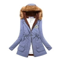 Pedort Womens dugih rukava sa punim zipm termalnom jaknom zadebljani kaput sa zimskom jaknom za zimnu