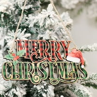 Biplut božićno stablo Privjesak sretan božićni znak Santa šešir crveni plodovi PLAIRANI POKLONI PROZORNI