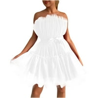 Visoka niska formalna haljina za žene kombinezon za žene Dressy A-line kratkih rukava bez rukava XL