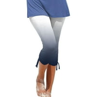 Ženske gradijentne rastezanje Yoga Hlače Ljeto Dužine Kee-duge hlače Duksevi, Bijeli, M