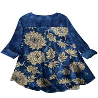 Avamo Žene Ležerne prilike cvjetne košulje dugih rukava Tunika bluza The Tee Boho Classic Vintage Labavi
