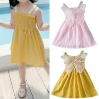 Little Girl's Outfit Chic Predškolska pamučna ljeta Dječja haljina Djevojke Princess Haljina Leptir