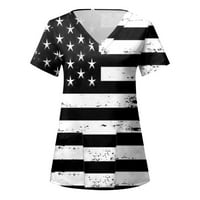 Košulje za žene Grafički dan Neovisnosti za ispis Svakodnevne ljetne košulje za O vratu Torbe American