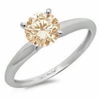 1. CT sjajan okrugli rez Clear Simulirani dijamant 18k bijeli zlatni pasijans prsten sz 10.75
