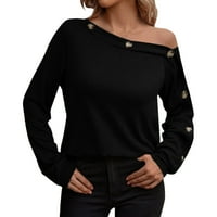 Ženski vrhovi i bluzes, puna casual dugih rukava sa majica na ramenu modnu torbicu