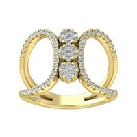 Araiya 14k žuti zlatni dijamantni prsten za žene, veličine 6
