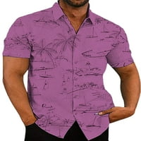 Muška bluza s kratkim rukavima ljetne majice rever vrat muške havajske majice svakodnevno nose tee zelene