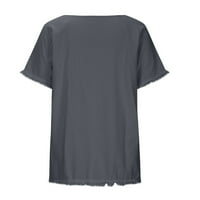 Kakina s majice za žene plus veličine tiskane majice kratkih rukava vrhovi slatki vrhovi za tinejdžere