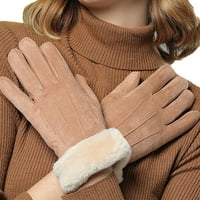 Zimske rukavice za žene topli dodirnuslov zaslona Vjetrootporna elastična slatka tekstova Crne crvene