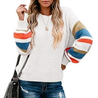 Buigttklop Zimska ušteda džemperi za žene plus veličine Ženska boja blok džemper kabel pletena dugačka