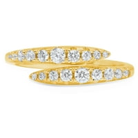 0. CT sjajan okrugli rez pravi prirodni dijamant si1-si J-k Solid Real 18k žuti zlatni dizajner za angažman Art Deco Dainty Obećanje Vjenčanje BW Veličina 10