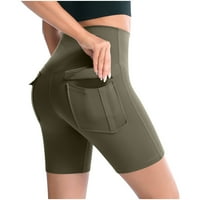Inleife Yoga kratke hlače za žene Ženski čisti džep visoki struk STRETNIK TRENUTNO Trčanje pet bodova