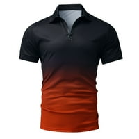 Muškarci Polo majica Gradijent Ispis Casual bluza Revel Zip Pulover Golf Majica Red XL