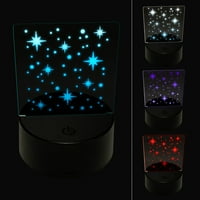 Sjajne zvijezde Vanjski prostor LED noćni svjetlo Siglica 3D iluzijska stolna noćna stoma