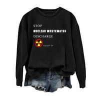 Anuirheih Crewneck Bluze za žene dugih rukava antinuklearna zagađenje tiskane majice zasjene odjeću