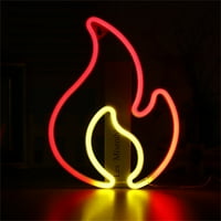 Aoksee Kuhinjski alat Flame Neon znak, neonska svjetla za zidni dekor, USB baterije Neonski zidni pokloni