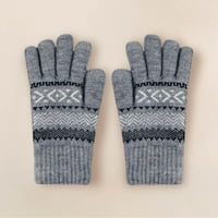 Pupkane zimske zaslonske rukavice Pletene žakardske muške i ženske podijeljene prste zadebljane granice