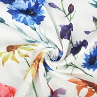 Smihono Clearence cvjetne tiskane majice za žene labave ležerne modne ženske čipke s klizištem V-izrez