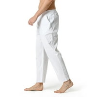 Wendunide joga hlače pamučno-posteljina labave ležerne lagane elastične strugove Hlače kuće hlače za