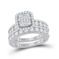 14k bijeli zlatni Baguette Diamond Bridal Set za vjenčanje 2- CTTW