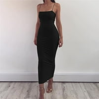 GDFUN Ženska modna casual Solid Boja Suspeder Open Back Slim Bag Hip Sexy Haljine Ženske haljine