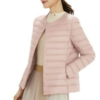 IOPQO jakne za žene ženske kapute Ženska pakiranje ultra lagana težina kratka jakna padajući pad ružičasti