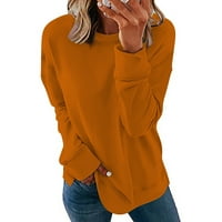 Ženski pointni duks poliester dugih rukava Top pad ramena sa solim grafičkim pulover majicom