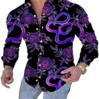 Colisha Muška majica rever izrez Tunika košulja dugih rukava Slim Fit Holiday Button down bluze stil-i