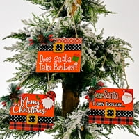 Tureclos Wood Privjesci Slatka lijepa pisma Ploče Božićni drv Privjesak Privjesak Izvrsna Xmas Dekoracija