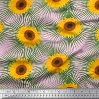 Soimoi pamučna voila od lišća i suncokreta cvjetni dekor tkanini od tiskanog dvorišta široko