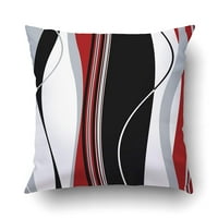 Vertikalno valovite crne bijele sive i crvene pruge jastučni jastučni jastuk