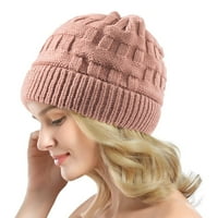 Šešine žene pletene Slouchy zakretanje pletenja Chunky Baggy Hat zimska mekana topla skijaška kapa ružičasta