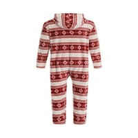 Cathery Božićne pidžame za porodičnu podudaranje Xmas pidžama set Fleece jedan patentni patentni patentni