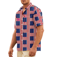 4. jula muška havajska majica USA Nacionalna zastava majica Grafička majica ovratnik plus veličina dnevna
