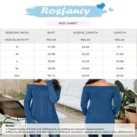 Rosfany Women izvan ramena Bodycon džemper haljine kabel pleteni džumnik s džepom, S-XXL