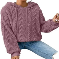 Colisha dame pulover dugim rukavima s dugim rukavima Fuzzy Fleece duksevi sa labavim zveznicom SPORT