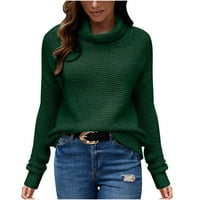 Smanjeni ženski džemper turtleneck pulover džemper od pune boje casual dužine dugih rukava dugih rukava