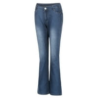 Ženska klasična rastezana struka Stretch dno Jeans Skinny Plus Veličina Flare traperice za žene svijetlo