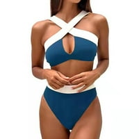 Seksi ženska modna bikinija patchwork dvodijelni print kupaći kostim za kupaće kostime