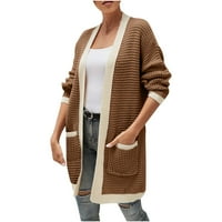Ženska modna boja Podudaranje dugih rukava Knit Cardigan Loose vrhovi bluza Duks Hot6SL4491285