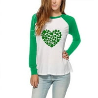 Dan St.Patricks Ženska Ležerna modna košulja Voljena tiskana TOP bluza Dugi rukavi Of Majica