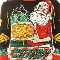 Ružna božićna zabava unise ružni božićni džemper Pizza dostava Santa-2xl