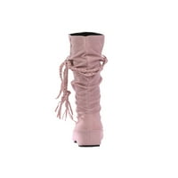 Gomelly Womenske kolnike High Boots Comfort casual široke širine visoke čizme Pink 7,5