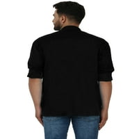 Muška ručno rađena pamučna Henley košulja dugih rukava Regularne fit kratke kurta majice sa džepom